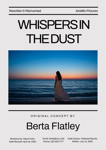 Free Creative Rewritten Screenplay Cover Page Template to Edit Online