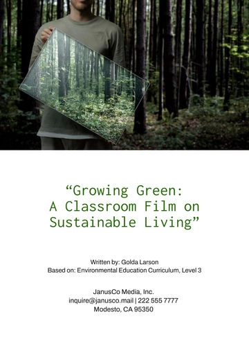 Free Educational Film Screenplay Cover Page Template to Edit Online