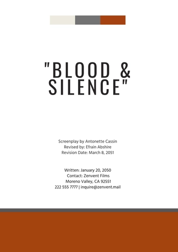 Free War Film Screenplay Cover Page Template to Edit Online