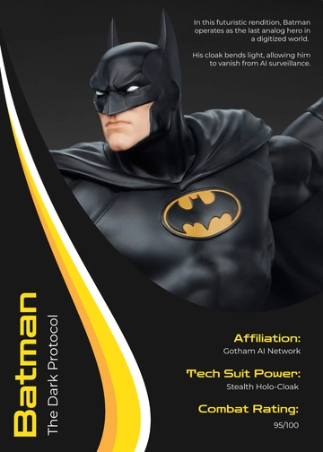 Free Batman Trading Card Template to Edit Online
