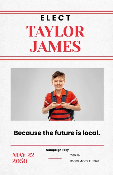 Free School Election Poster Template to Edit Online