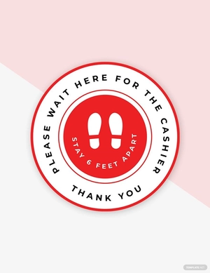 Please Wait Here For Cashier Floor Sign Template