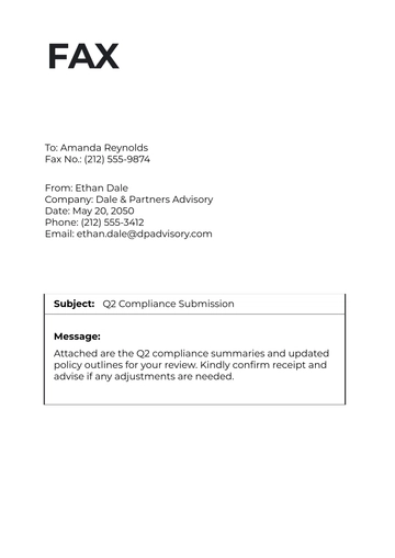 Free Simple Fax Form Cover Page Template to Edit Online