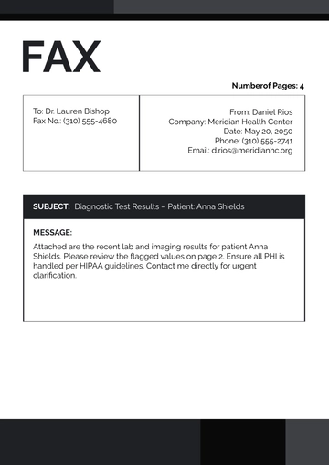 Free Medical Fax Cover Page Template to Edit Online