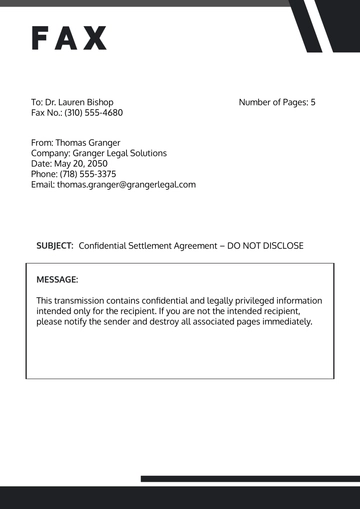 Free Confidential Fax Cover Page Template to Edit Online