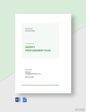 Agency Procurement Plan Template Agency Procurement Plan Template