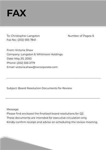 Free Corporate Fax Cover Page Template to Edit Online