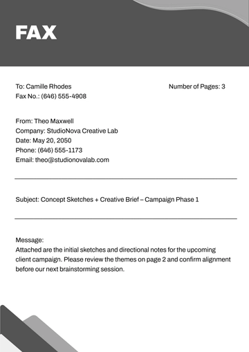 Free Creative Office Fax Cover Page Template to Edit Online
