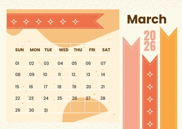 Free Beige March 2026 Calendar Template to Edit Online
