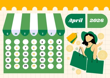 Free Creative Round April 2026 Calendar Template to Edit Online