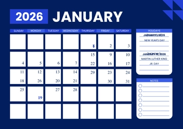 Free 2026 Calendar with Holidays Template to Edit Online