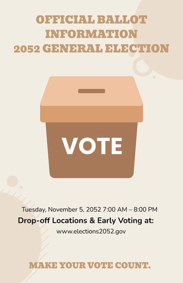 Free Beige Election Ballot Poster Template to Edit Online