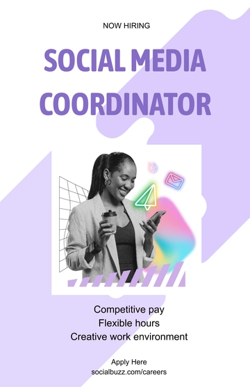 Free Social Media   Recruitment Poster Template to Edit Online