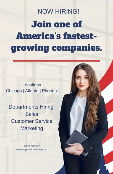 Free Recruitment Advertisment  Poster Template to Edit Online