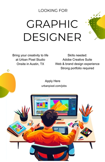 Free Design Graphic Designer  Recruitment Poster Template to Edit Online