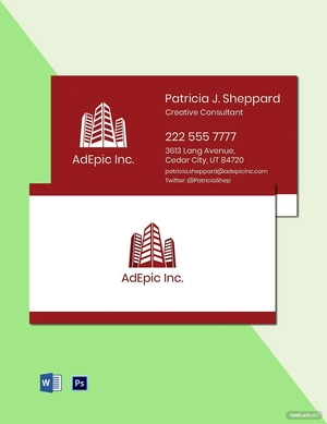 Sample Agency Business Card Template