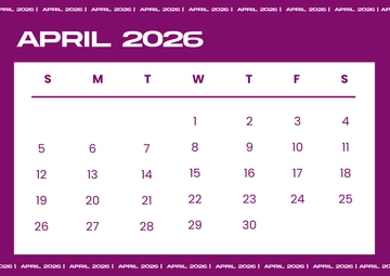 Free April 2026 Monthly Calendar Template to Edit Online