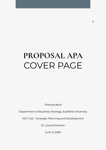 Free Proposal APA Cover Page Template to Edit Online