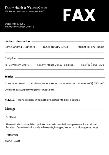 Free Patient Fax Cover Page Template to Edit Online