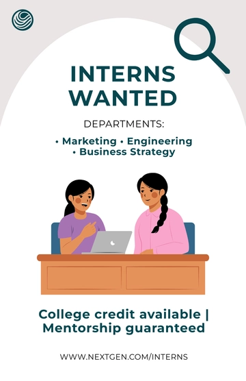 Free Aesthetic Internship  Recruitment Poster Template to Edit Online
