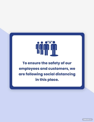 Social Distancing in Place Here Floor Sign Template