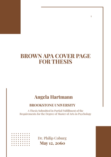 Free Brown APA Cover Page for Thesis Template to Edit Online