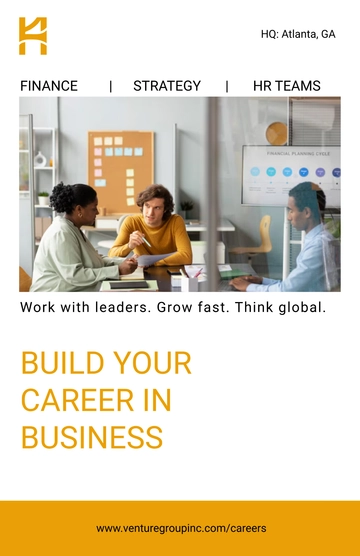 Free Business  Recruitment Poster Template to Edit Online