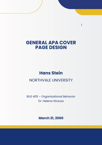 Free General APA Cover Page Design Template to Edit Online