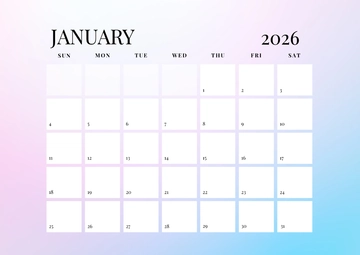 Free Editable 2026 Calendar Template to Edit Online
