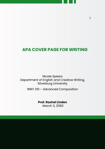 Free APA Cover Page for Writing Template to Edit Online
