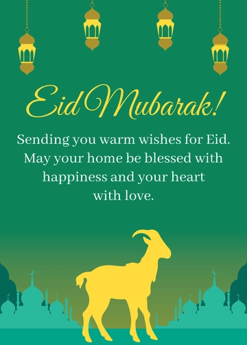 Free Eid al-Adha Wishes Template to Edit Online