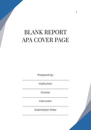 Free Blank Report APA Cover Page Template to Edit Online