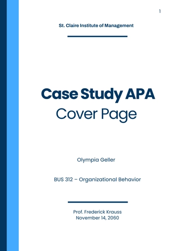 Free Case Study APA Cover Page Template to Edit Online
