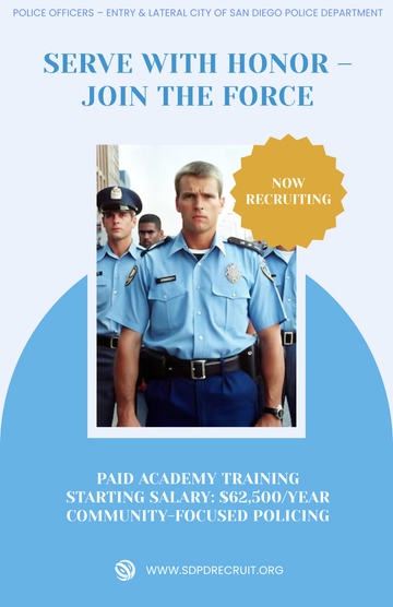 Free Printable Police Recruitment Poster Template to Edit Online