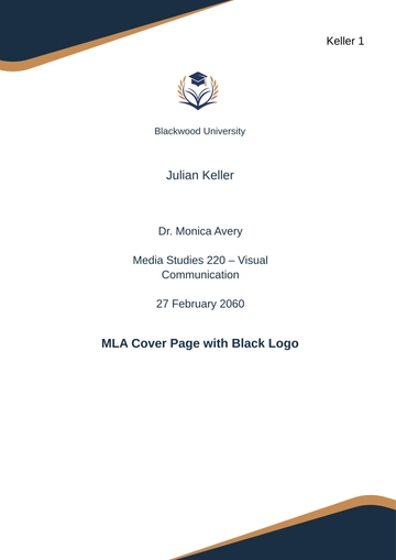 Free MLA Cover Page with Black Logo Template to Edit Online