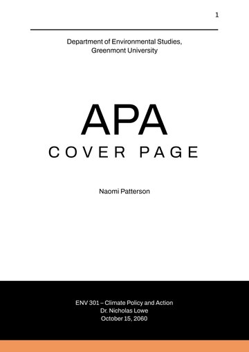 Free APA Cover Page with Logo Template to Edit Online