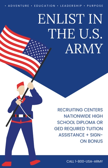 Free Military Recruitment Poster Template to Edit Online