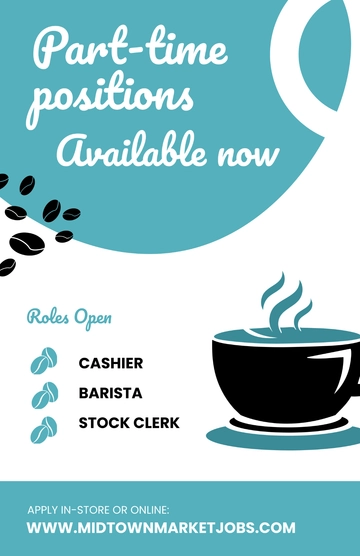 Free Part-Time Job Recruitment Hiring Poster Template to Edit Online