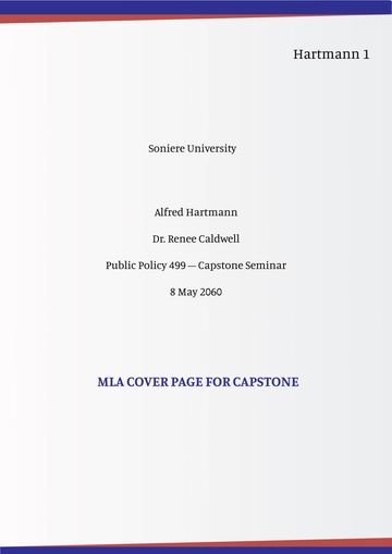 Free MLA Cover Page for Capstone Template to Edit Online