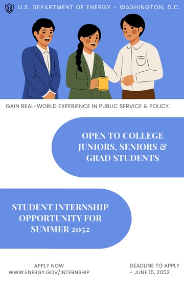 Free Colorful Student Intern Recruitment Poster Template to Edit Online