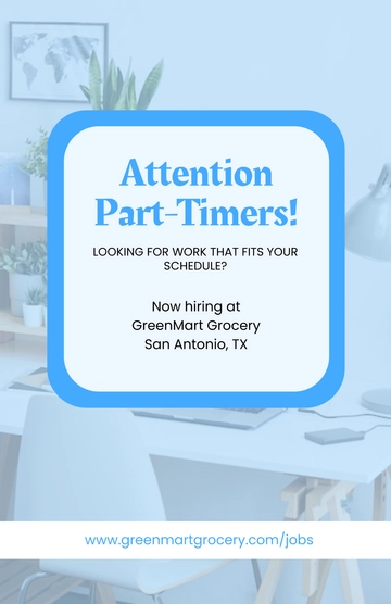 Free Part-Time Work Recruitment Poster Template to Edit Online
