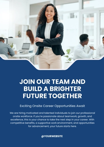 Free Professional Onsite Work Recruitment Poster Template to Edit Online
