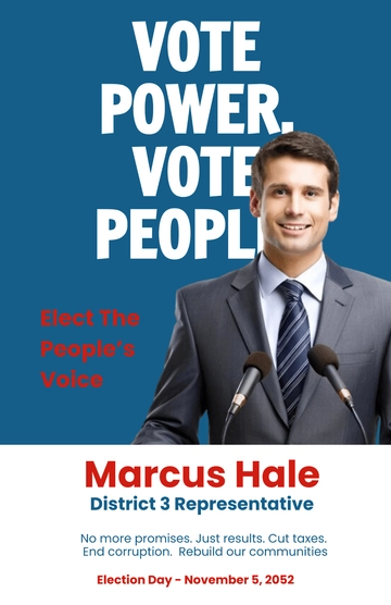 Free Election Propaganda Poster Template to Edit Online