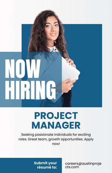 Free Blank Project Manager Recruitment Poster Template to Edit Online