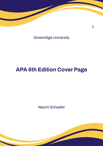 Free APA 6th Edition Cover Page Template to Edit Online