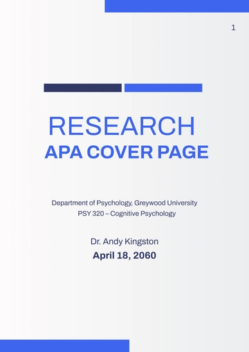 Free Research APA Cover Page Template to Edit Online