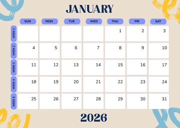 Free 2026 Weekly Calendar Template to Edit Online