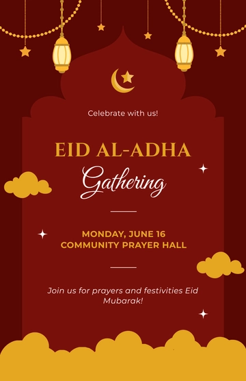 Free Eid ul Adha Poster Design Template to Edit Online