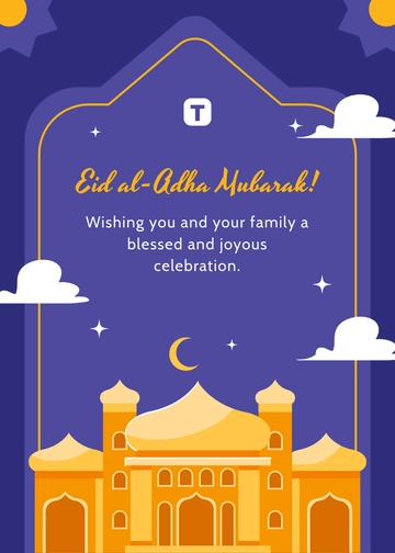 Free Eid al-Adha Mubarak Greeting Template to Edit Online