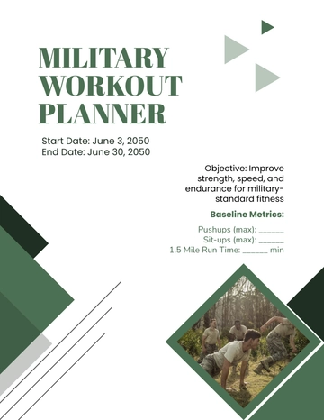 Free Military Workout Planner Template to Edit Online